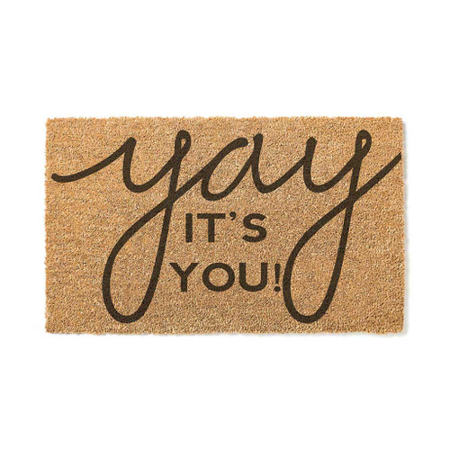 Natural Coir "Yay Its You" Rectangular Outdoor Doormat 18" x 30" Christmas Central